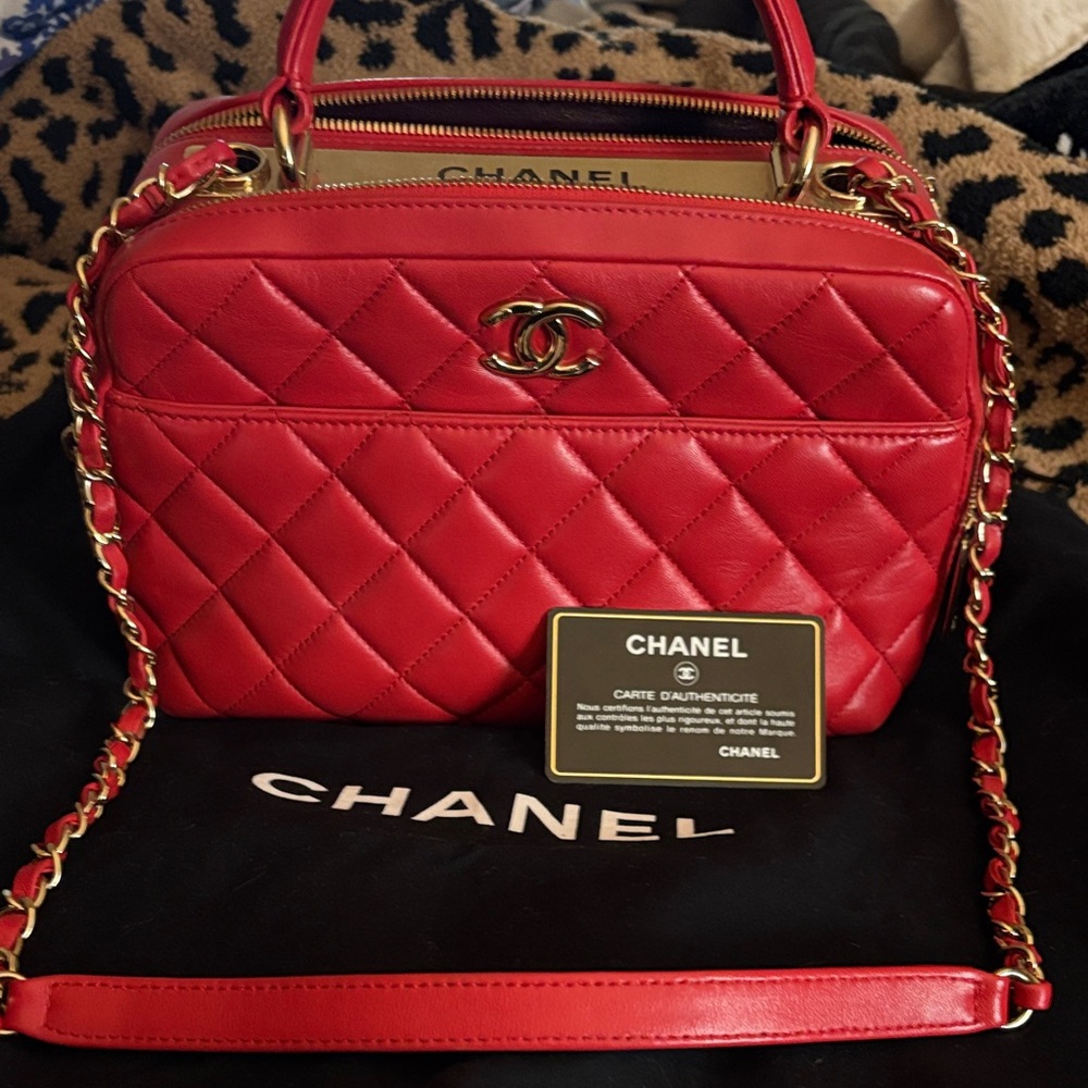 Chanel Red Quilted Crossbody Bag